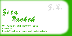 zita machek business card